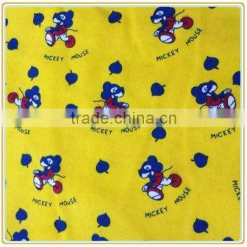 Various Cartoon Pattern Printed Cotton Flannel Fabric