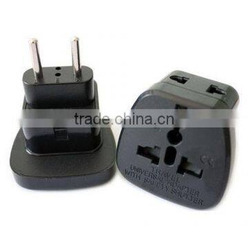 Double sockets 2 ways Universal to European plug travel power adapter, universal travel adaptor, world travel adapter