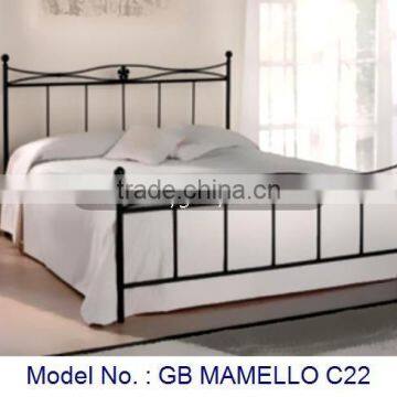 Metal Bedroom Furniture Double Bed In Simple Black Color Design With Vintage Look And Antique Appearance