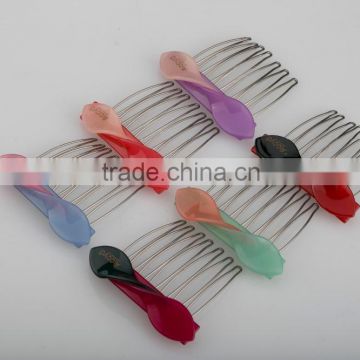 Women hair accessories platstic hair comb multicolor personalized hair comb