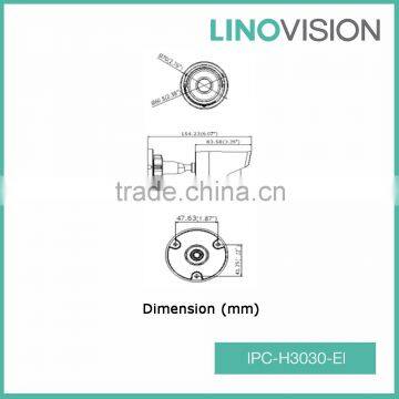 3MP DWDR Water-proof M12 Lens 30m IR Bullet Network CCTV Camera photo-2