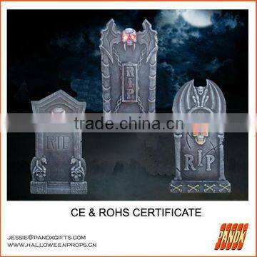 36"H Polyfoam halloween tombstone with red light up eyes