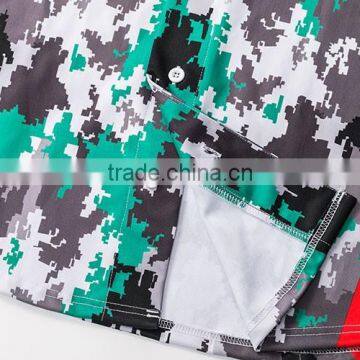 Plain White Sublimation Men's Fashion Camo Baseball Jersey photo-4
