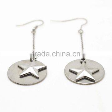 316l stainless steel earrings with star drop for women