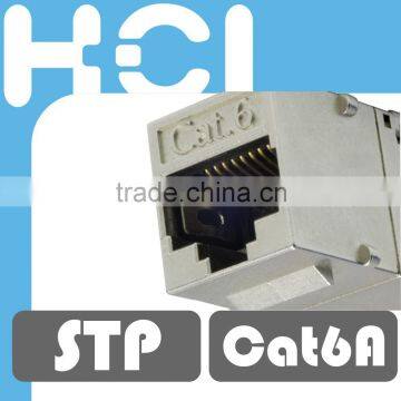 RJ45 Cat6A 180 Degree Shielded STP Straight Keystone Coupler photo-6
