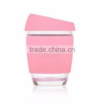 2016 Beautiful Design Glass Reusable Coffee Cup Sleeve-blue/pink/green photo-4