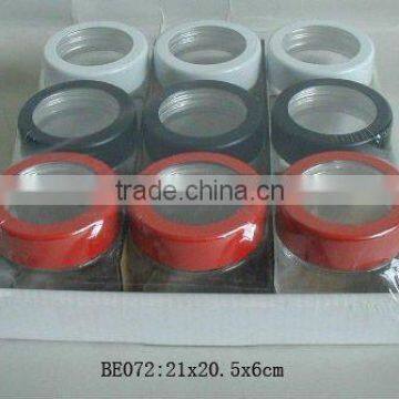 glass jar set with shrink wrap