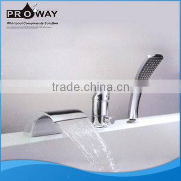 Luxury 3hole Waterfall Faucet Spouts Water Spout For Bathroom Stainless Steel Automatic Bathtub Sink Faucet Set With Hand Shower