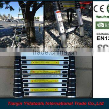 3.2m 11 steps EN131 aluminum telescopic extension ladder