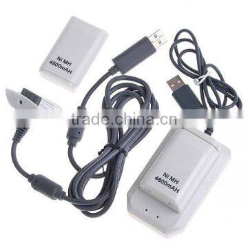 5IN 1 Charger Cable Kit & 4800mAh Battery For Xbox 360