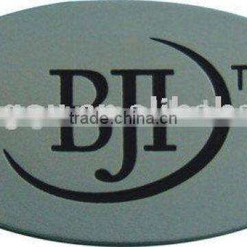 Small Custom Circle Embossed Metal Logo Tag