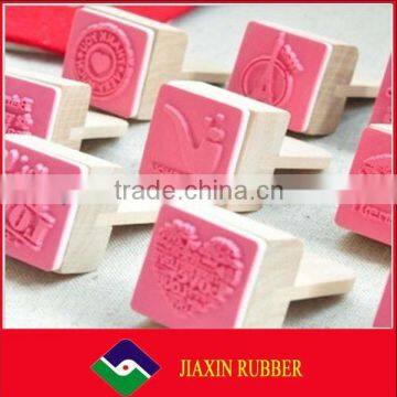 New style wholesale silicone Cookies Stamps with Wooden Handle