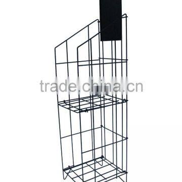 Floor standing iron wire library magazine rack