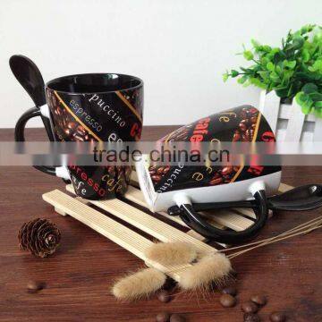 Haonai Popular Item Ceramic Coffee Mug With Spoon photo-5