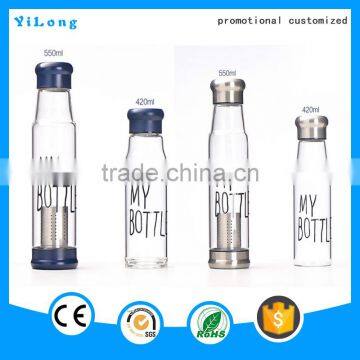 Promotional Heat-resistant Custom Glass Water Bottle,custom Design Glass Bottle,borosilicate Water Bottle