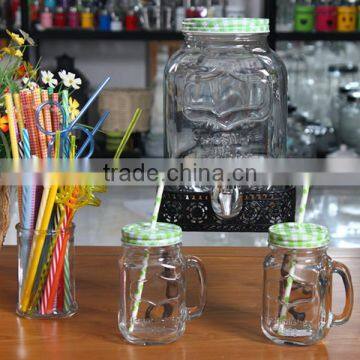 8L Classical Glass Beverage Container With Mason Jar photo-4