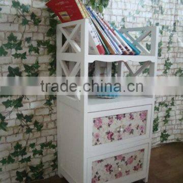 Modern Design White Wooden Cabinet With Wicker Drawers photo-6