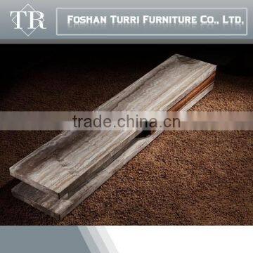 Modern Living Room Furniture Nature Marble Travertine TV Cabinet Designs photo-3