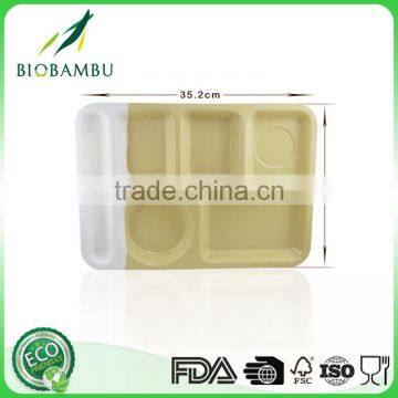 Corn Starch Long-lasting Affordable Bamboo Fiber Divided Dinner Plate photo-4
