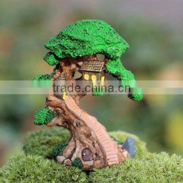 Custom Resin Crafts Garden Decor Artificial Miniature Tree House Gnome photo-3