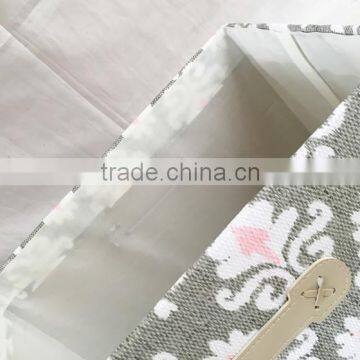 Household Decorative Foldable Paper Cloth Basket With Handle photo-4