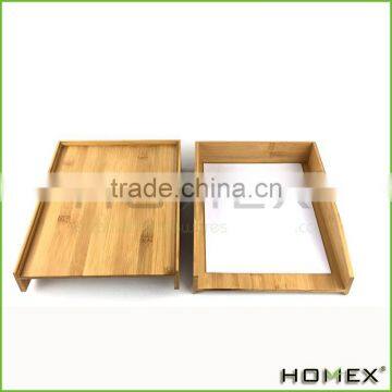 Natural Bamboo Office A4 Paper File Tray Homex-BSCI