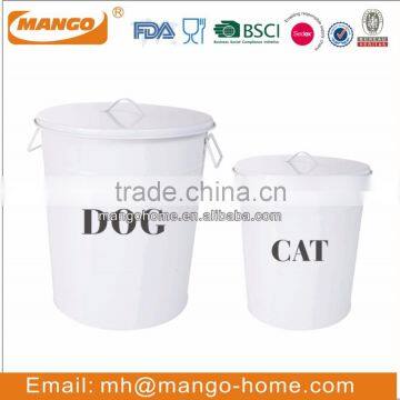 White Powder Coating metal pet food storage containers