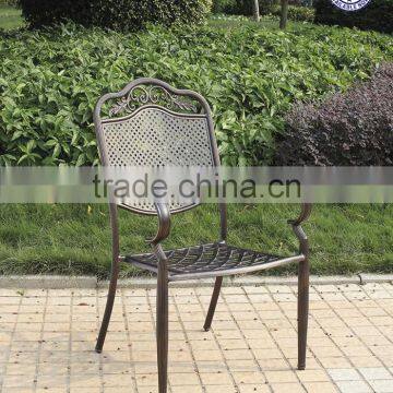 In stock patio chairs stacking garden metal chair terrace casual cast aluminum dining chair