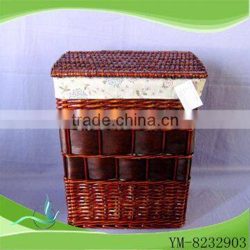 2015 New Design Willow Wicker Laundry Basket With Cover