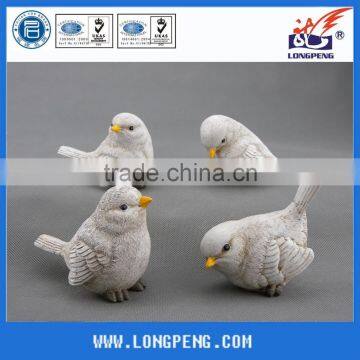 Eco-Friendly White Polyresin Bird Garden Decoration