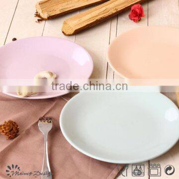 ceramic solid glazed dish plates for home use