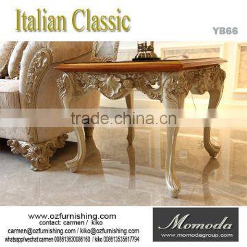 YB66 Italian Solid Wood Antique Table/Baroque Style Luxury Coffee Table Italian Gold Leaf Furniture photo-4