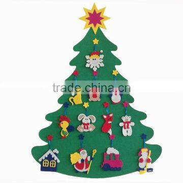 China Christmas Decoration Supplies Wall Hanging Craft Toys Kids Felt Christmas Tree in stock