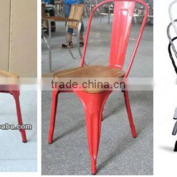 color iron chair with wooden seat--- champion furniture