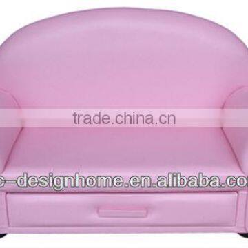 PINK PVC/WOODEN KID TWO SEATS SOFA