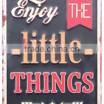 "ENJOY" EMBOSS IRON WALL DECOR