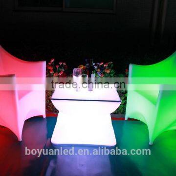 IR remote control PE material led luminous garden furniture chair