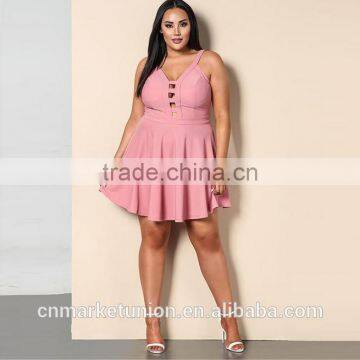 2017 Hot Sale Plus Size Deep V-neck Sexy Dress Clothing for Fat Women