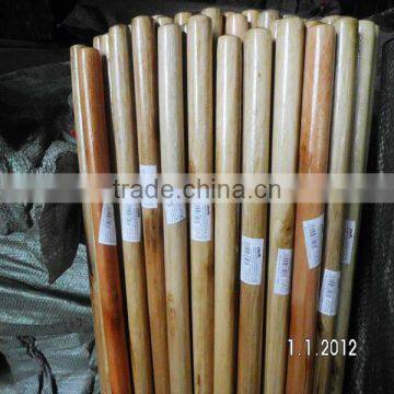 Varnished round wooden stick for floor broom