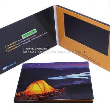 Colorful custom design 7 inch lcd video brochure/video greeting card/video book with 512Mb memory