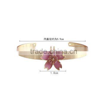 Cherry Blossom Cuff Bangle Gold Bangle Flower Cuff Bangle