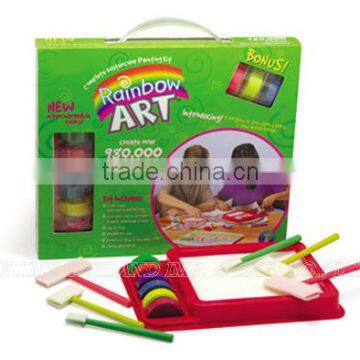 2016 hot selling rainbow art set w/plastic tray, diy rainbow art set with brush, watercolor rainbow art set,