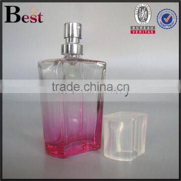 Cosmetic Perfume Flat Shoulder 30ml Square Glass Bottle Gradual Pink Silver Aluminum Pump Sprayer Bottle Glass China Suppliers photo-4