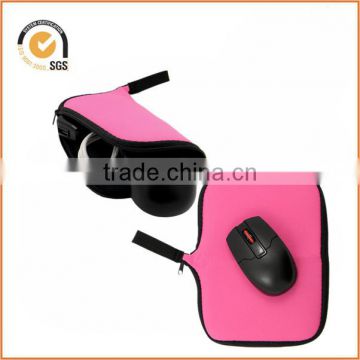 Hot Pink Color A3 Neoprene Soft Magic laptop mouse bags Multi-functional Digital Bag Waterproof Speed Mouse Pad