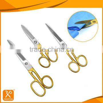 Full stainless steel scissors with gold-plating handle