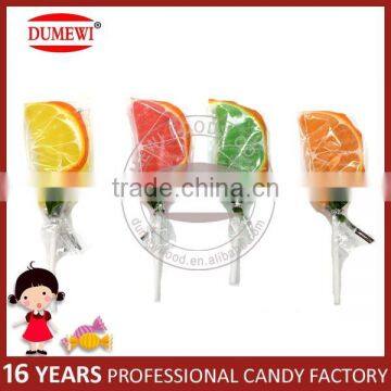 Handmade Orange Shape Fruity Gummy Lollipop Jelly Candy photo-3