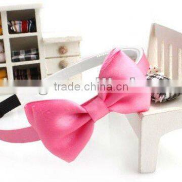 pink satin bow headband