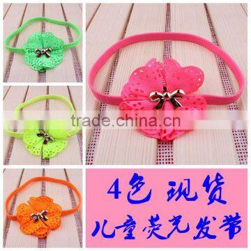 Fabric Flower With Bow Center Fabric Flower Headband photo-5