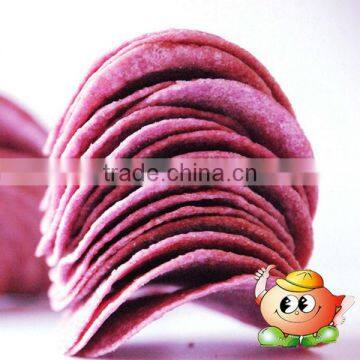 Stackable purple potato chips