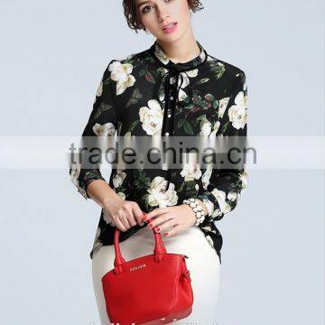 Best Selling Summer Elegant Design Floral Print Shirts for Women photo-2